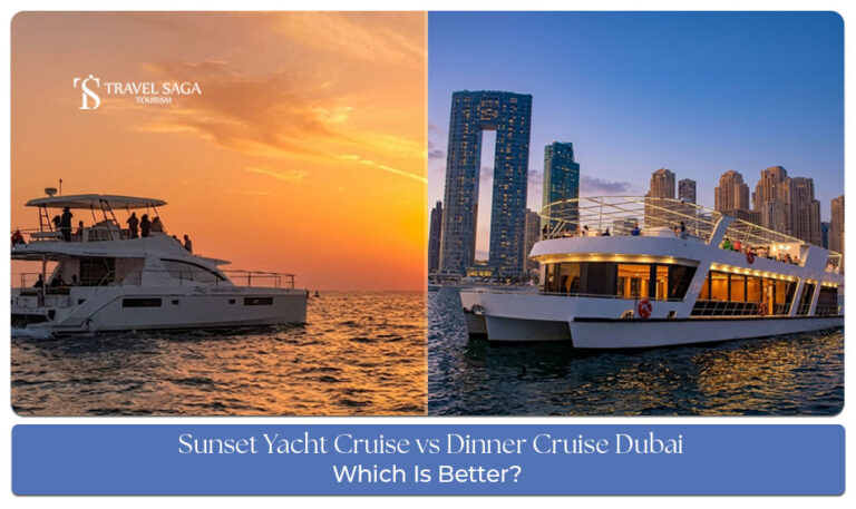 Sunset yacht cruise and dinner cruise in Dubai with skyline views and luxury dining