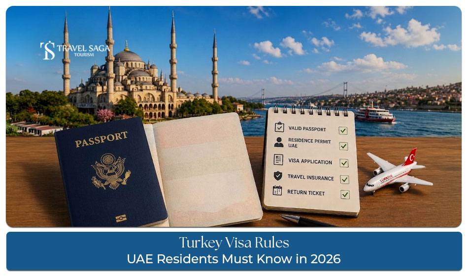 Turkey visa application for UAE residents with passport, travel documents, and visa requirements