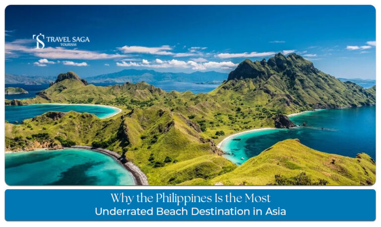 Pristine beaches and tropical islands in the Philippines with crystal-clear waters