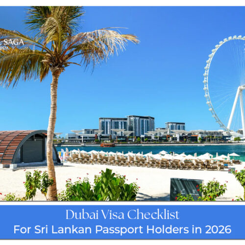 Dubai visa checklist for Sri Lankan passport holders with passport, photo, travel documents, and visa application
