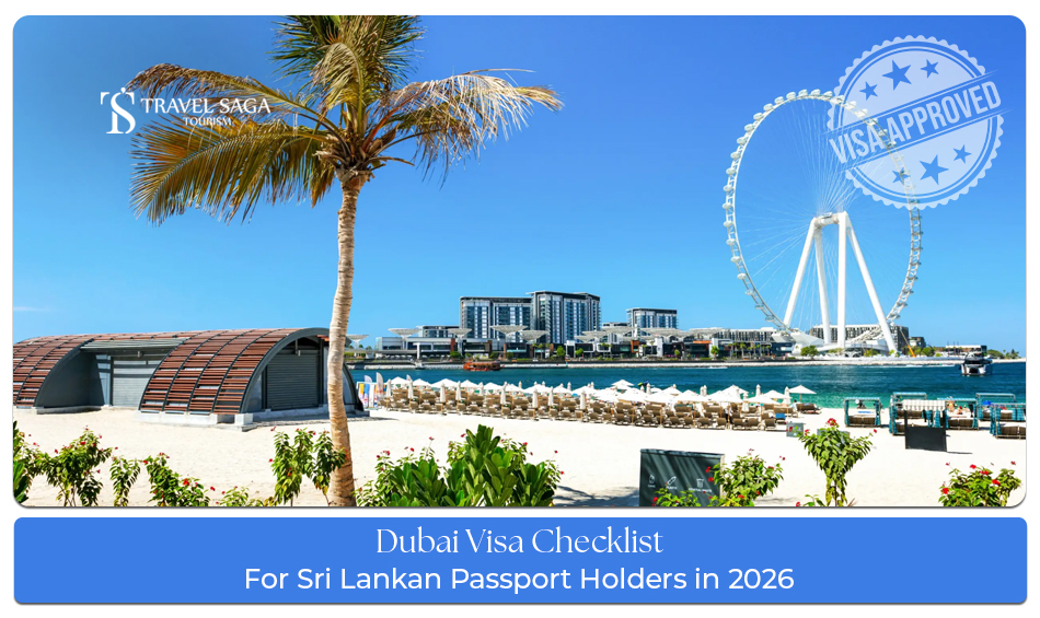 Dubai visa checklist for Sri Lankan passport holders with passport, photo, travel documents, and visa application
