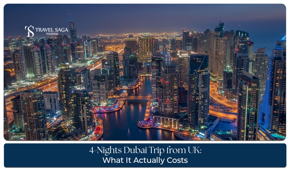 UK travellers exploring Burj Khalifa, Dubai Marina, and the desert during a 4-night Dubai holiday