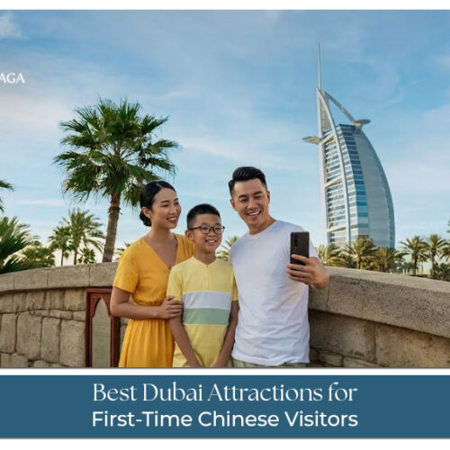 Chinese tourists visiting Burj Khalifa, Dubai Marina, Palm Jumeirah, and the Dubai Desert