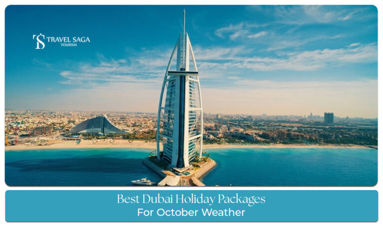 Tourists exploring Dubai attractions in pleasant October weather with clear skies and outdoor activities