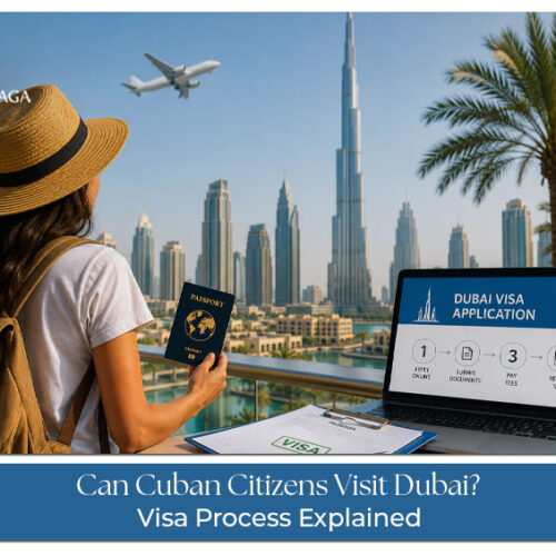 Cuban traveller holding a passport and preparing documents for a Dubai visit