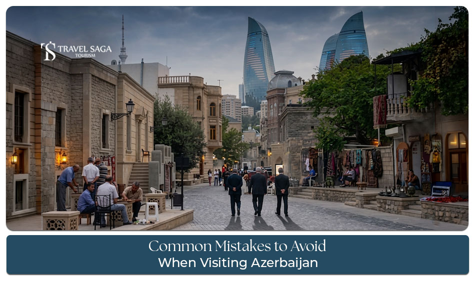 Traveller exploring Azerbaijan while following local customs, travel rules, and cultural etiquette