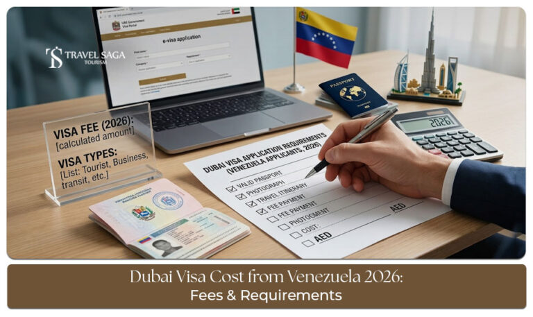Venezuelan traveller checking Dubai visa fees and application documents for 2026