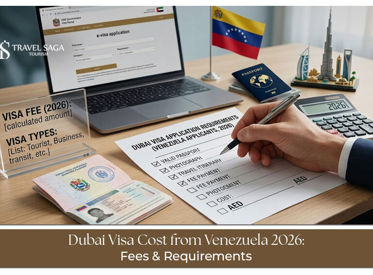 Venezuelan traveller checking Dubai visa fees and application documents for 2026