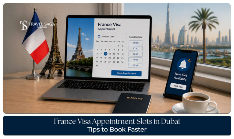 Applicant booking a France visa appointment in Dubai through the official visa application portal