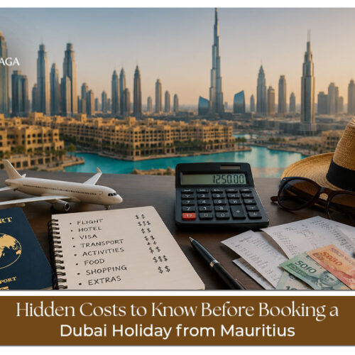 Mauritius traveller calculating hidden expenses for a Dubai holiday