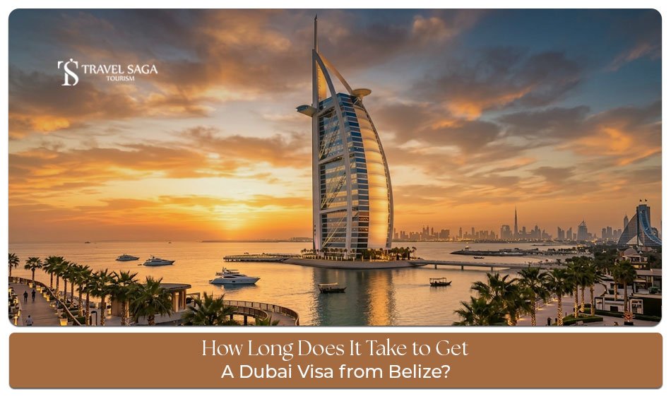 Belize passport with Dubai visa application documents for UAE travel