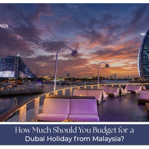 Malaysian travellers calculating Dubai holiday costs with travel plans and expenses