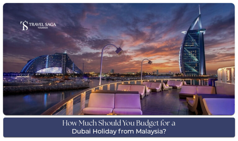 Malaysian travellers calculating Dubai holiday costs with travel plans and expenses