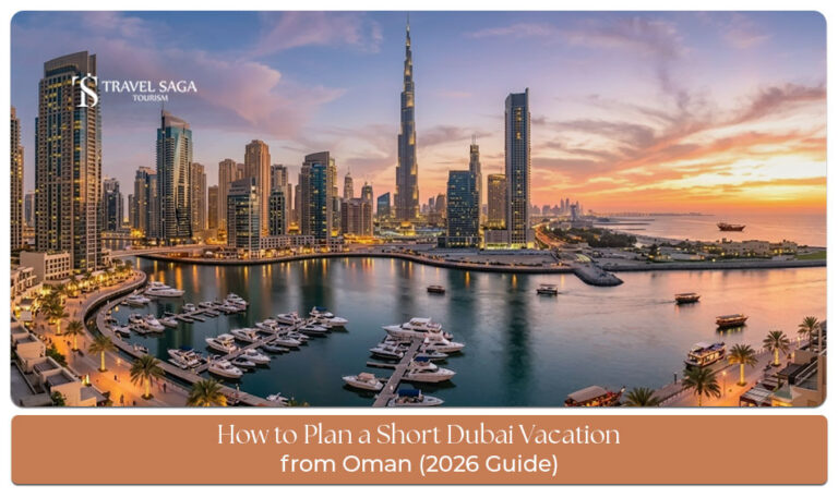 Oman travellers enjoying Dubai attractions during a holiday vacation