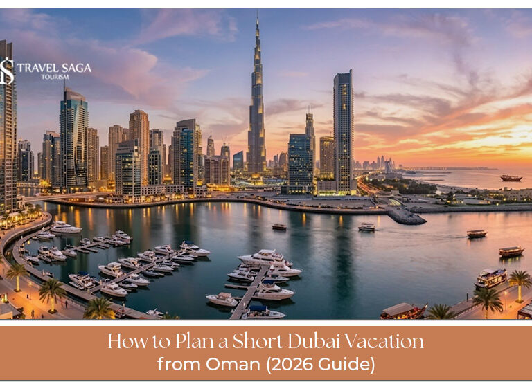 Oman travellers enjoying Dubai attractions during a holiday vacation