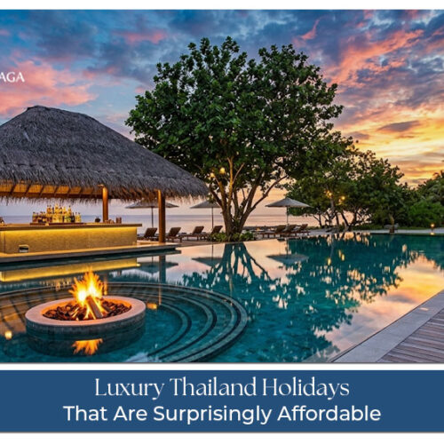 Luxury Thailand holiday featuring beachfront resorts, private villas, island cruises, and fine dining