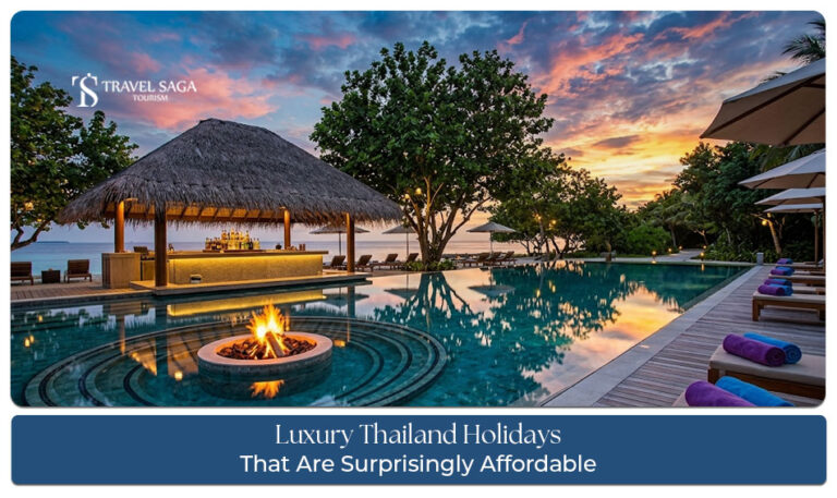Luxury Thailand holiday featuring beachfront resorts, private villas, island cruises, and fine dining