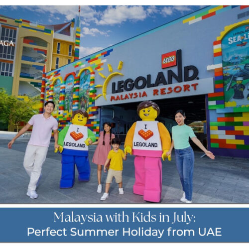 UAE family with children enjoying theme parks, beaches, and attractions in Malaysia