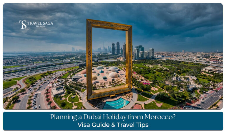 Moroccan travellers planning a Dubai holiday with flights, hotels, and city attractions
