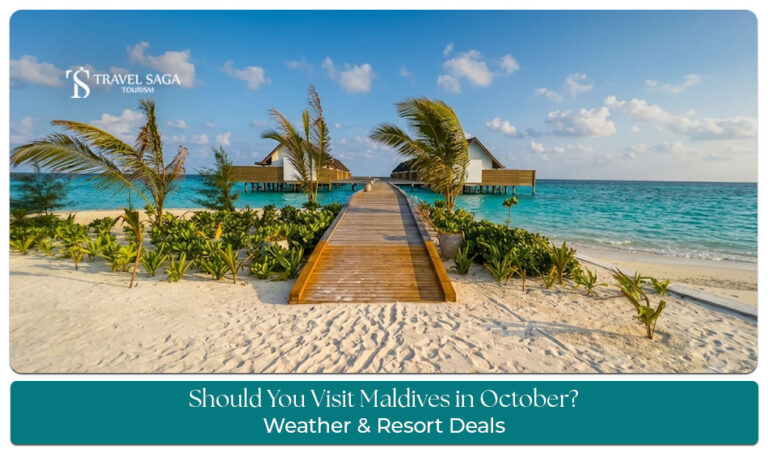 Travellers relaxing at a Maldives beach resort during October