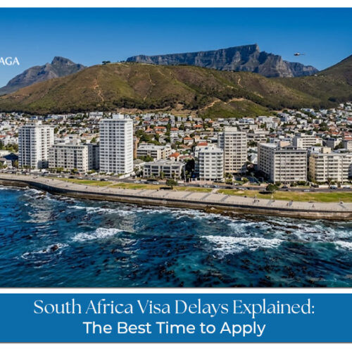 Traveller checking South Africa visa application status with passport and travel documents