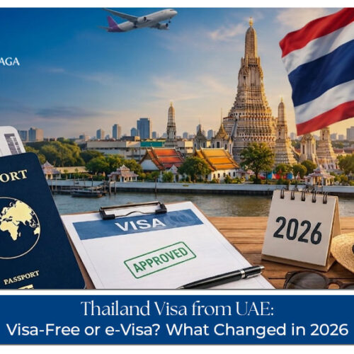 UAE resident preparing Thailand visa documents with passport and travel itinerary