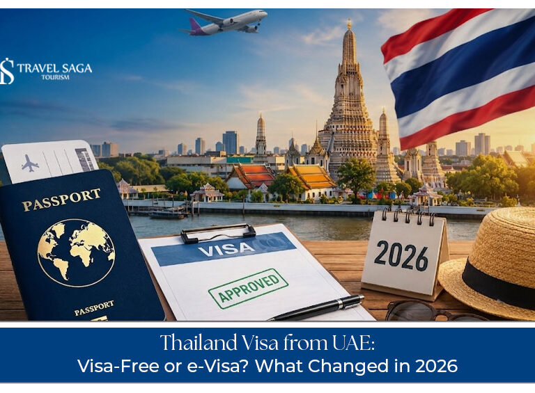 UAE resident preparing Thailand visa documents with passport and travel itinerary