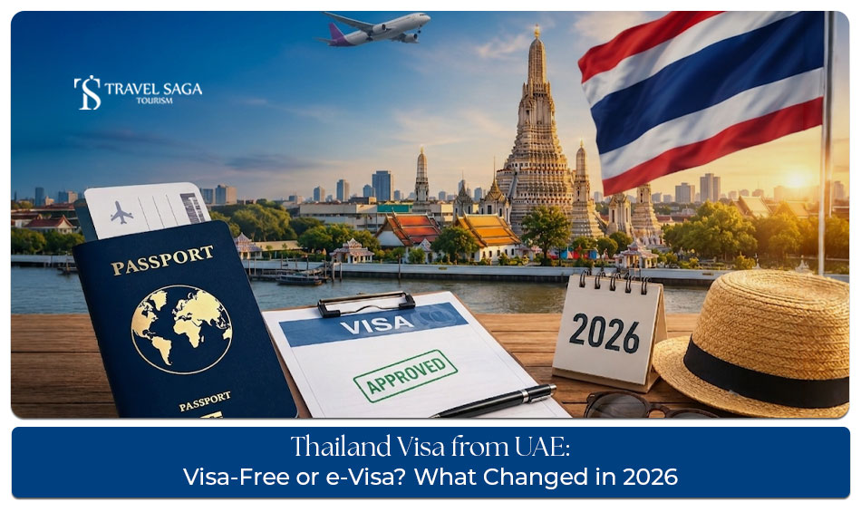 UAE resident preparing Thailand visa documents with passport and travel itinerary
