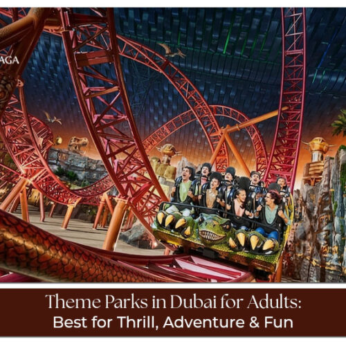 Adults enjoying thrilling rides and attractions at Dubai theme parks