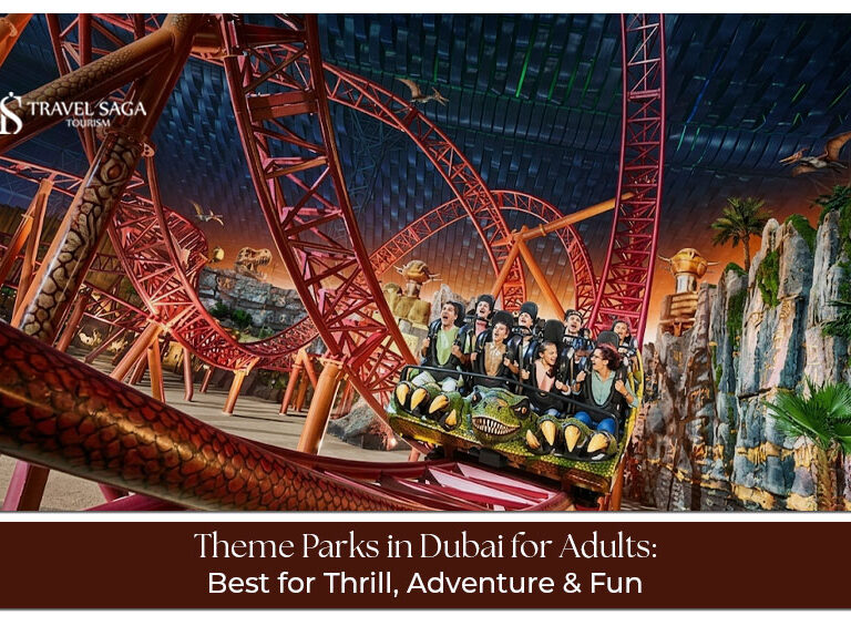 Adults enjoying thrilling rides and attractions at Dubai theme parks