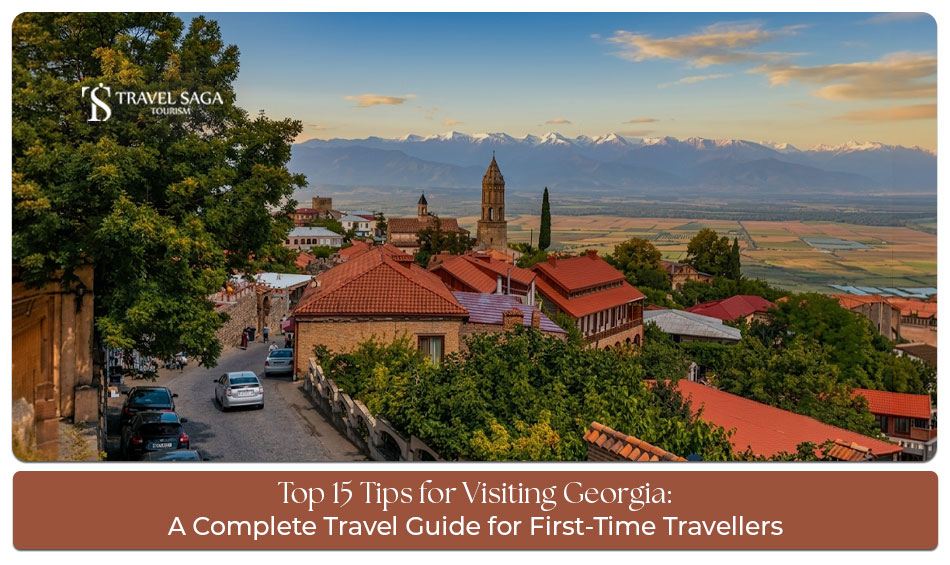 Travellers exploring Georgia’s mountains, cities, and cultural attractions with travel tips