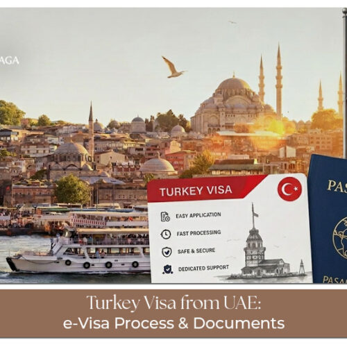 UAE resident applying for a Turkey visa with passport, application form, and travel documents