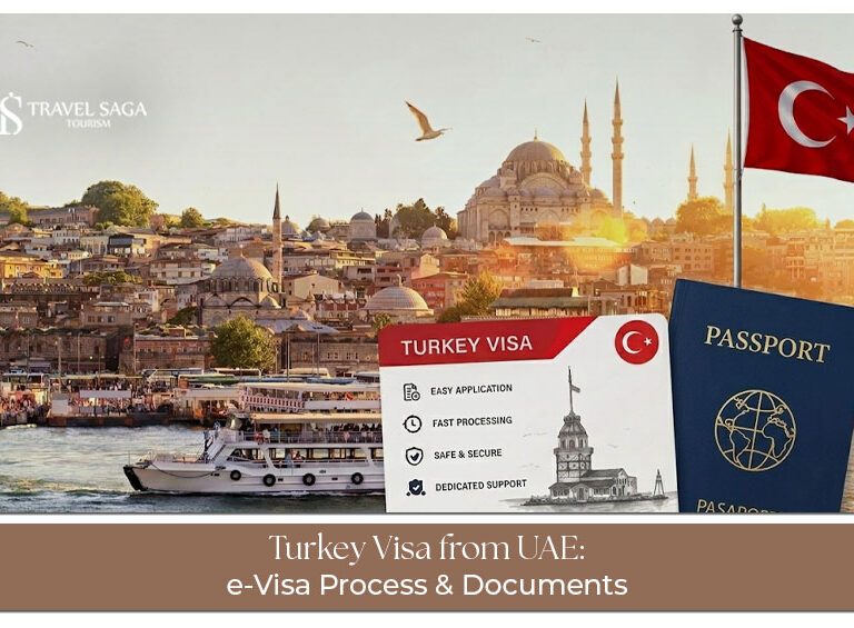 UAE resident applying for a Turkey visa with passport, application form, and travel documents