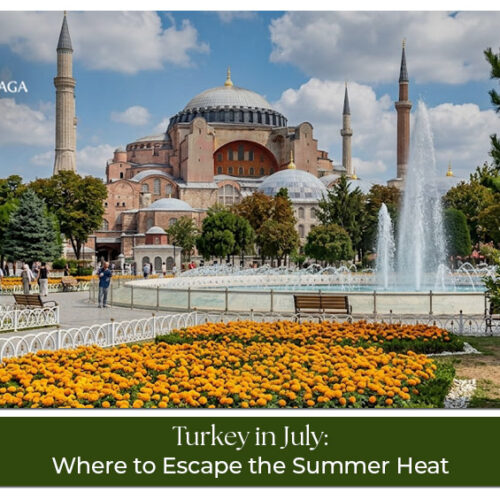 Travellers exploring Turkey’s beaches, historic sites, and scenic landscapes during July