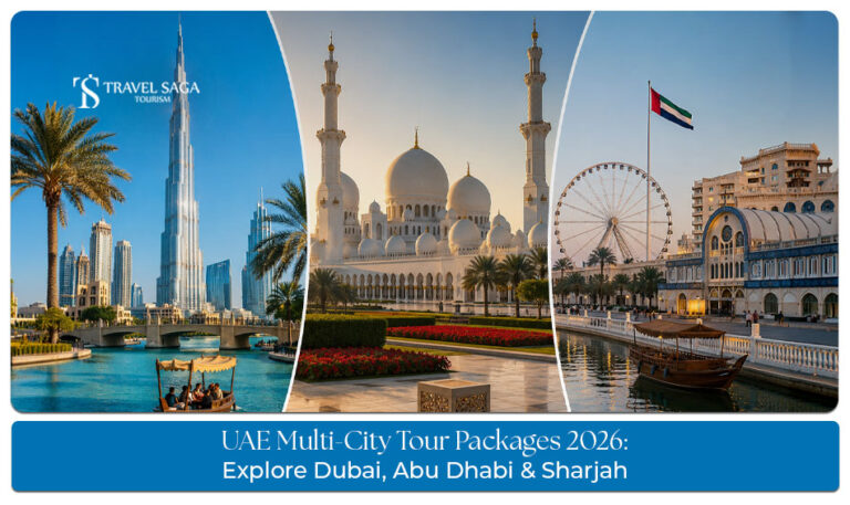 Travellers visiting Dubai and Abu Dhabi on a UAE multi-city tour