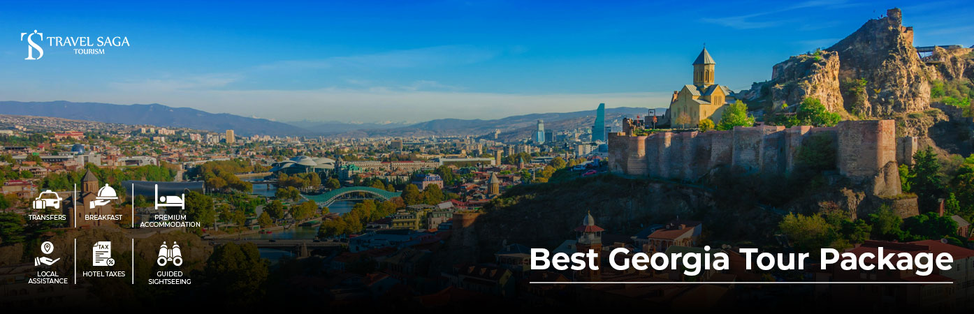 Best Georgia Tour Package featuring Tbilisi, Kazbegi, Gudauri, and stunning Caucasus mountain landscapes by Travel Saga Tourism.