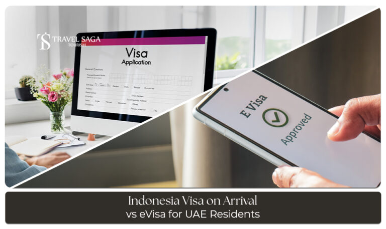 Indonesia Visa on Arrival vs eVisa for UAE Residents comparing visa options, requirements, and travel convenience