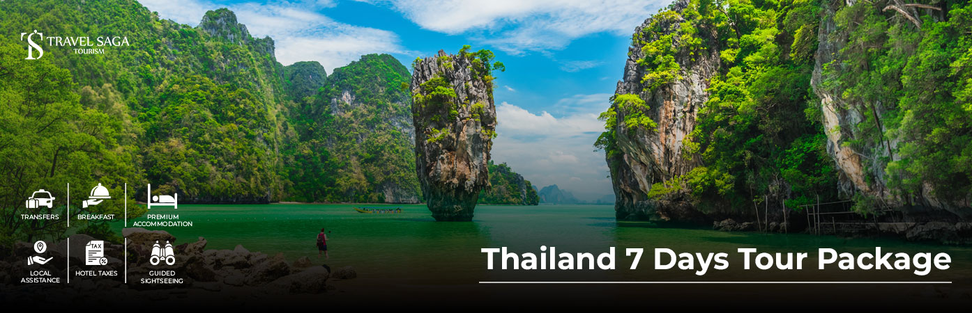 Thailand 7 Days Tour Package featuring Bangkok, Pattaya, tropical islands, temples, and popular tourist attractions.