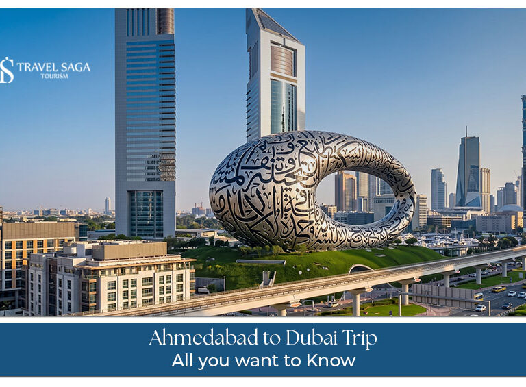Ahmedabad to Dubai trip with flight and travel planning.