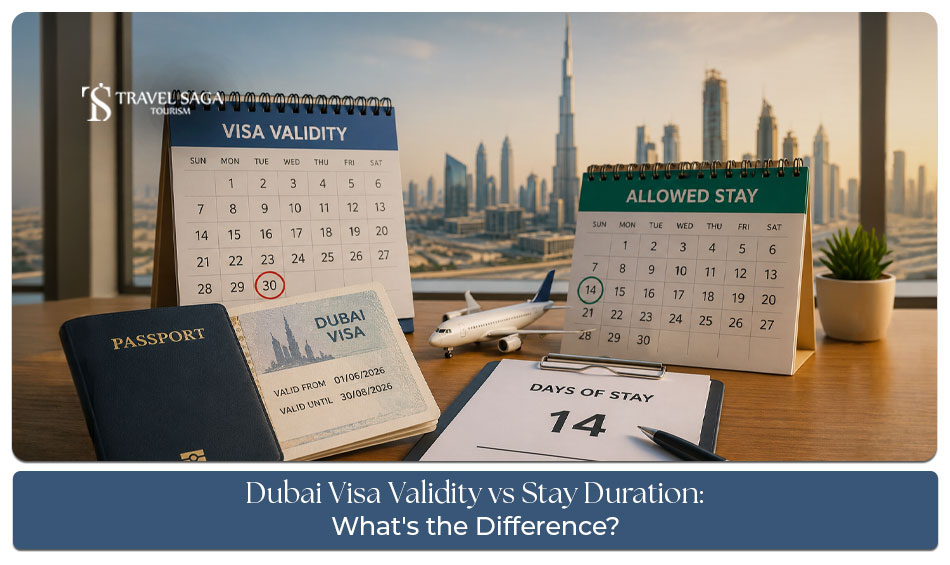 Dubai visa validity compared with permitted stay duration.