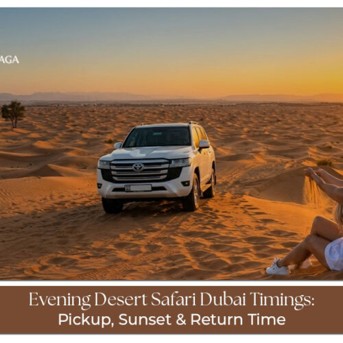 Evening desert safari Dubai timings and sunset experience.