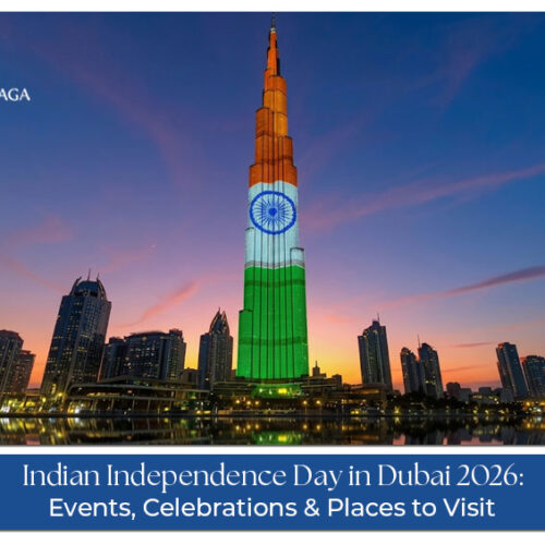 Indian Independence Day celebrations in Dubai 2026 with Indian flags.