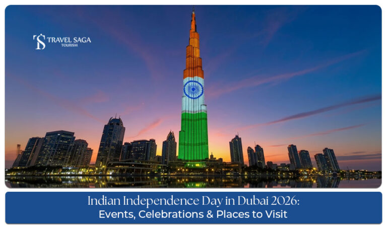 Indian Independence Day celebrations in Dubai 2026 with Indian flags.
