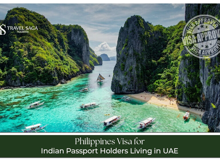 Indian passport holder in the UAE applying for a Philippines visa with travel documents and passport.