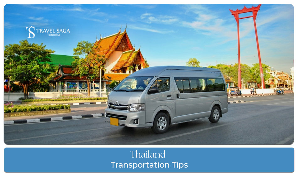 Thailand transportation guide featuring tuk-tuks, taxis, trains, buses, ferries, and other popular travel options.