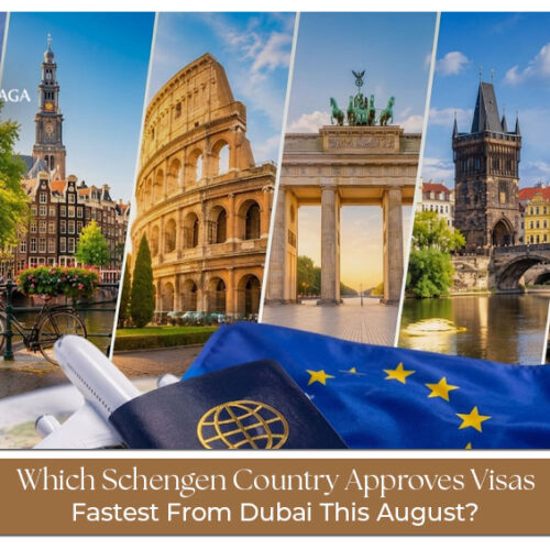 Traveller preparing Schengen visa documents while checking the fastest Schengen countries for visa approval from Dubai.