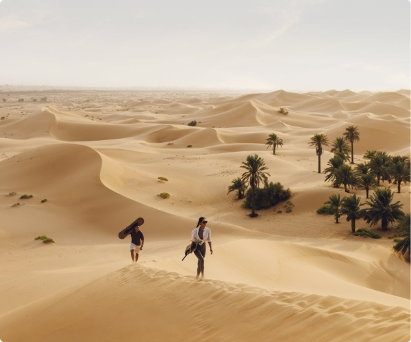 Abu Dhabi desert landscape with golden sand dunes