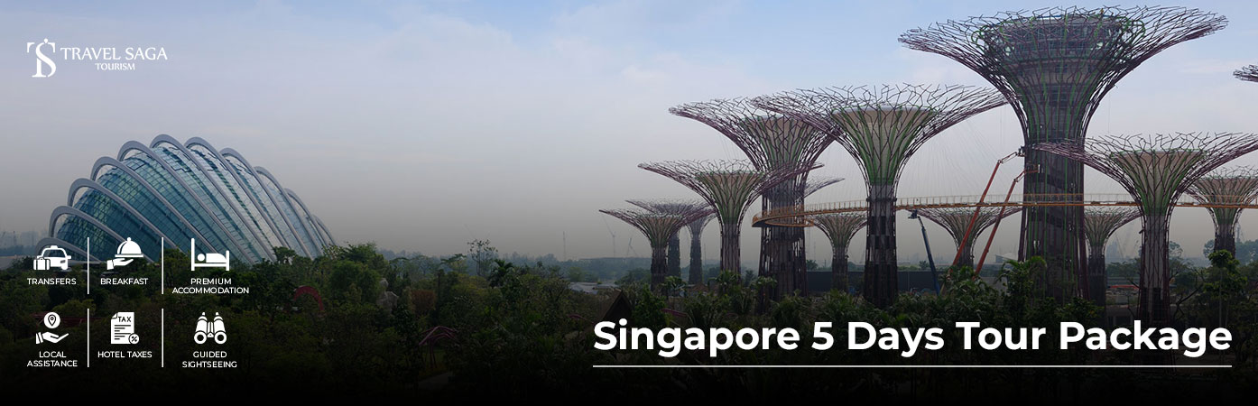 Travelers visiting Singapore's skyline, gardens, and world-famous attractions on a 5-days trip.