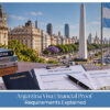 Traveller reviewing bank statements and financial documents for an Argentina visa application.