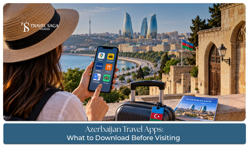 Azerbaijan travel apps for navigation, transport, and trip planning.
